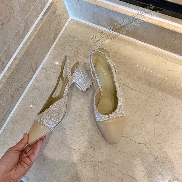 Chanel女鞋 香奈兒時尚經典涼鞋 Chanel中跟涼鞋  naq1084
